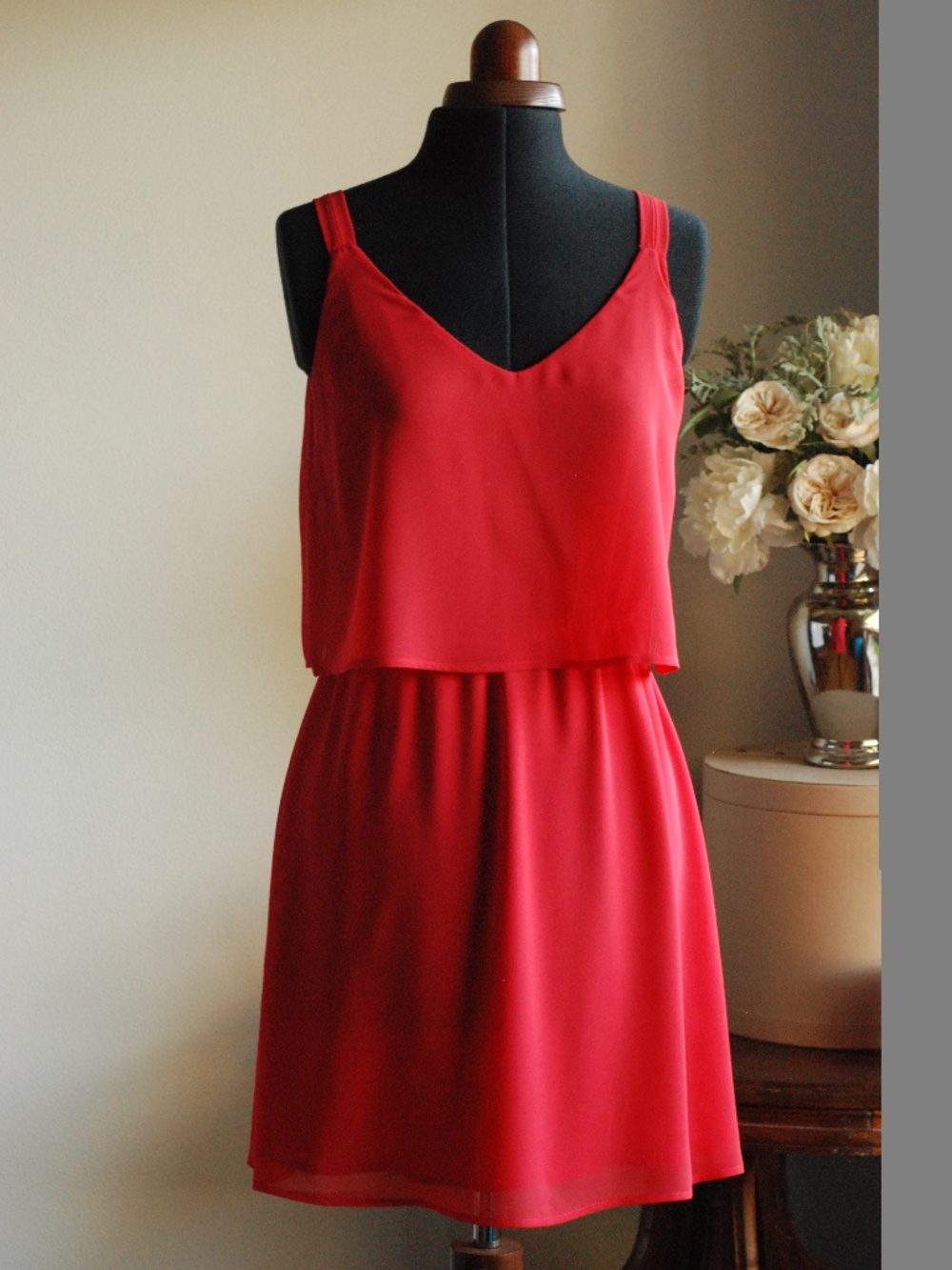 Charles Henry Chiffon Popover Dress